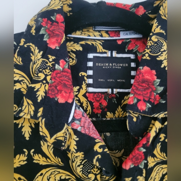 Denim & Flower Black and Gold Floral Shirt - Picture 2 of 3